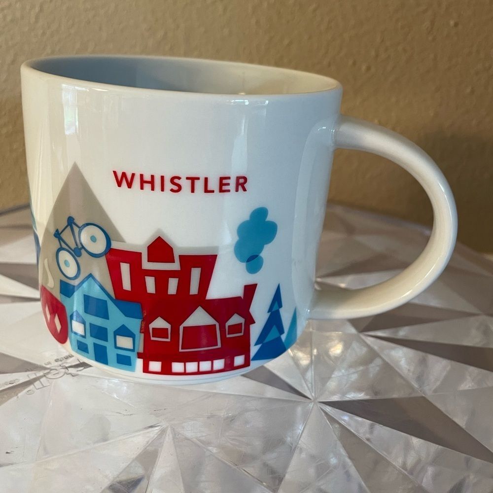 Starbucks You Are Here Whistler Themed Ceramic Mug - Red and Blue